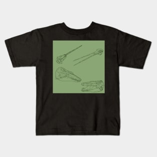 Arctic Whale Skulls and Oddities Green Kids T-Shirt